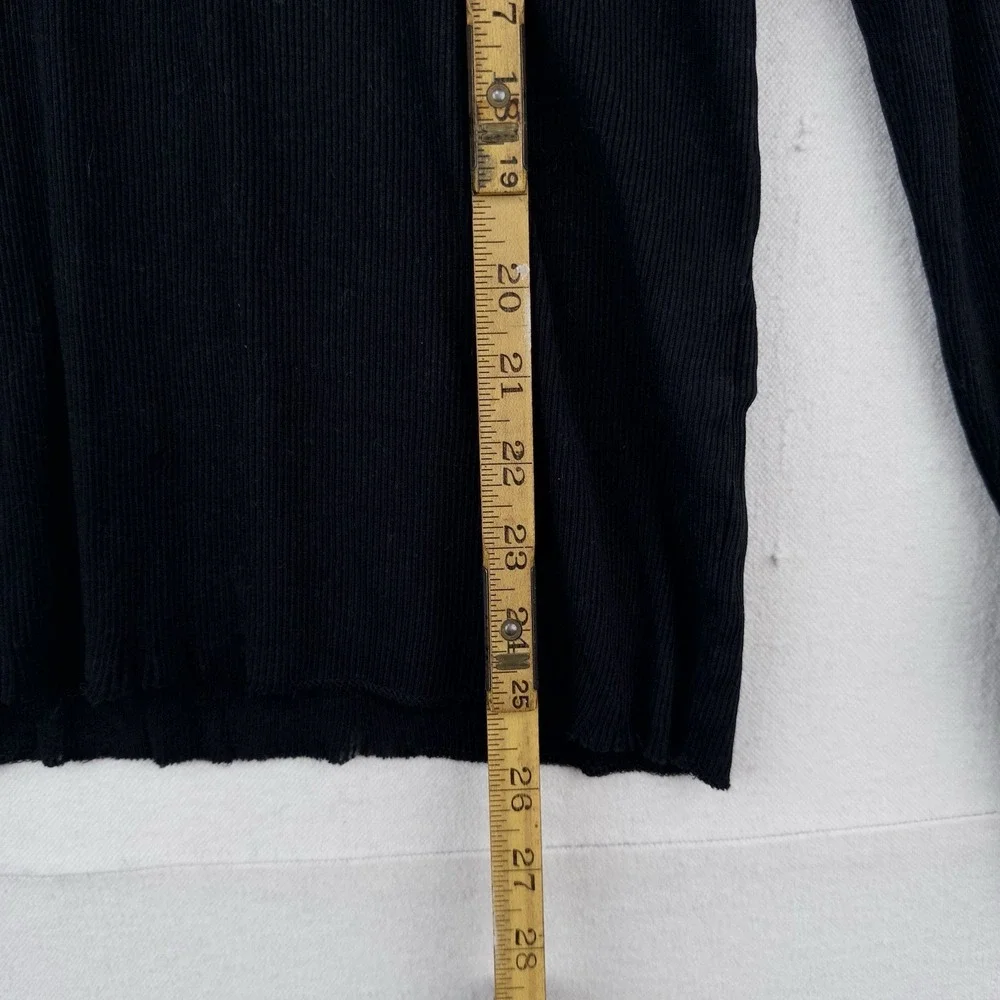 Polo Ralph Lauren Black Ribbed Lightweight Henley Shirt Men's L *Distressed